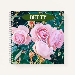 Green Foliage Watercolor Flowers  Notebook