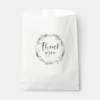 Green Foliage Wedding Favour Paper Bags
