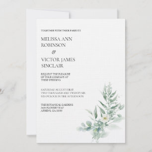 Green Foliage Wedding Invitation