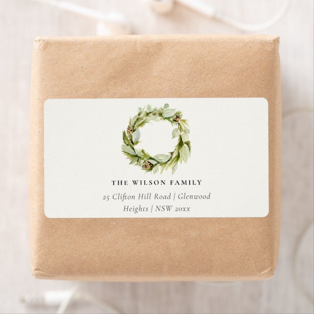 Green Foliage Winter Wreath Christmas Address (Insitu)