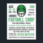 Green Football Helmet, Football Camp Advertising Flyer<br><div class="desc">Green Football Helmet,  Football Camp Advertising Flyers By The Business Card Store.</div>