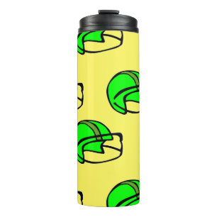Green football helmet thermal tumbler
