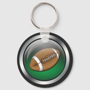 Green : Football : Keychain