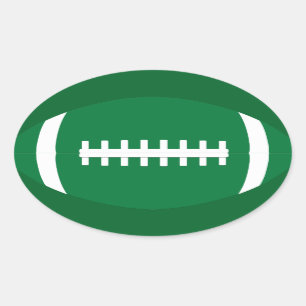 Green Football Party, Pep Rally or Scrapbook Oval Oval Sticker