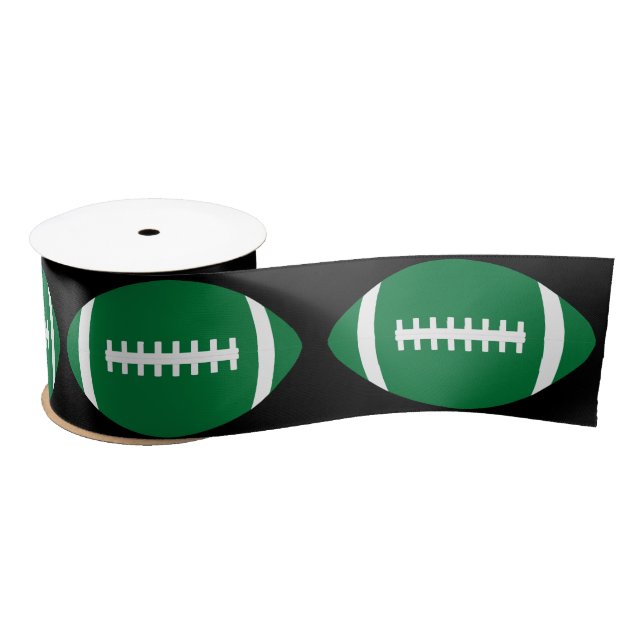 Green Football Party Ribbon for Players or Coaches Satin Ribbon (Spool)