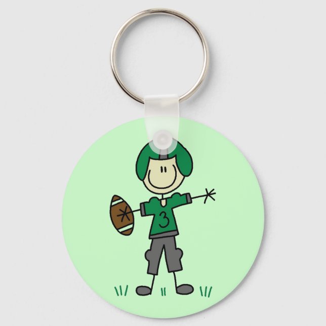 Green Football Player  T-shirts and Gifts Key Ring (Front)