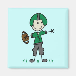 Green Football Player  T-shirts and Gifts Magnet