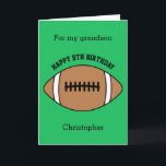 Green Football Sport 9th Birthday Card<br><div class="desc">A sport green football 9th birthday card for grandson, son, godson, etc. You can easily personalise the front of this sports birthday card with his age and name. The inside card message and back of the card can also be personalised for the birthday recipient. This would make a fun personalised...</div>
