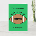 Green Football Sport 9th Birthday Card<br><div class="desc">A sport green football 9th birthday card for grandson, son, godson, etc. You can easily personalise the front of this sports birthday card with his age and name. The inside card message and back of the card can also be personalised for the birthday recipient. This would make a fun personalised...</div>
