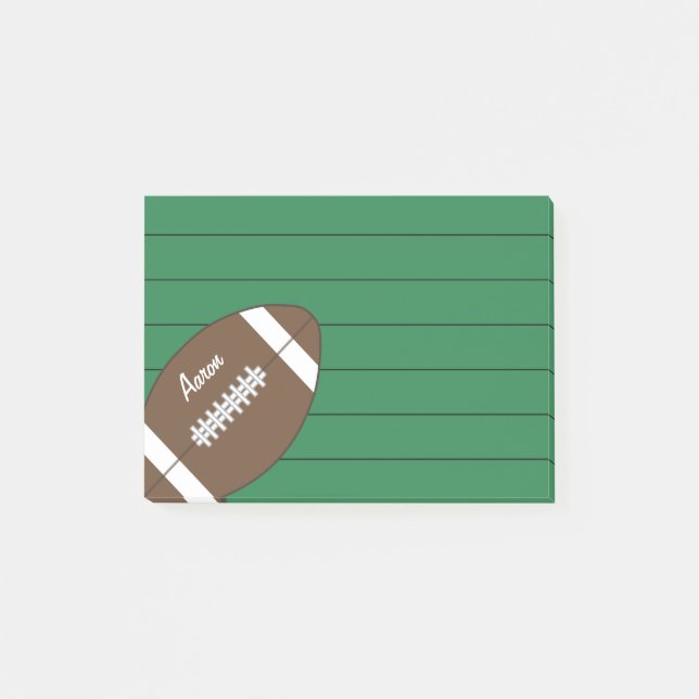 Green Football Sports Notes Notepad Gift (Front)