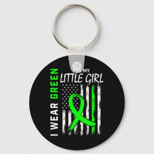 Green For Little Girl Daughter Kidney Disease Awar Key Ring
