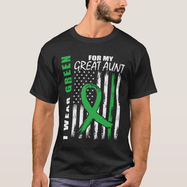 Green For My Great Aunt Kidney Disease Awareness F T-Shirt (Front)