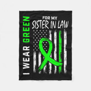 Green For My Sister In Law Kidney Disease Awarenes Fleece Blanket