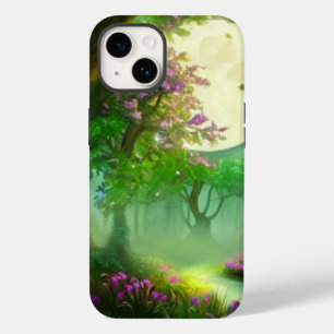 Green forest and full moon Case-Mate iPhone 14 case