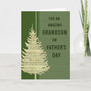 Green Forest Grandson Happy Father's Day Card