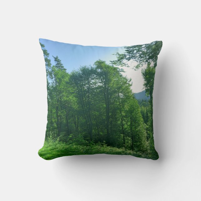 Green Forest Landscape Photography  Cushion (Front)