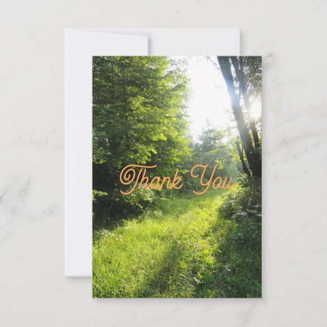 Green Forest Meadow  Thank You Card (Front)