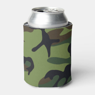 Green Forest Military Camo Can Cooler
