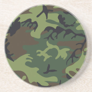 Green Forest Military Camo Coaster