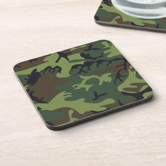 Green Forest Military Camo Coaster (Left Side)