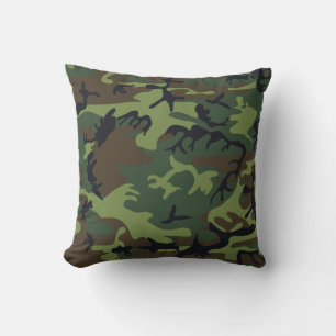 Green Forest Military Camo Cushion