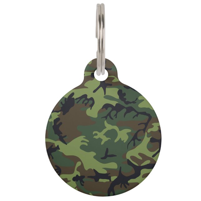 Green Forest Military Camo Pet Tag (Back)