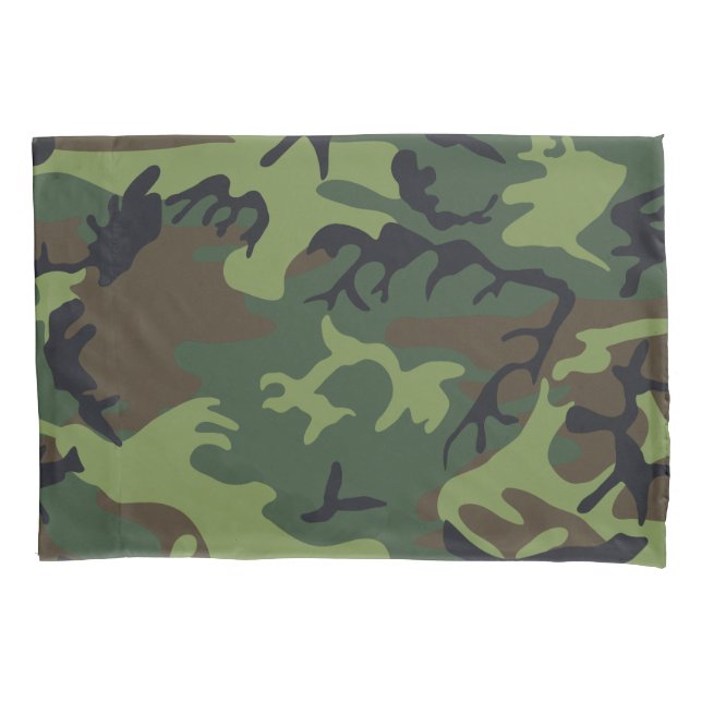 Green Forest Military Camo Pillowcase (Front)