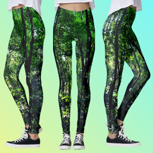 Green Forest Photographic Nature Leggings