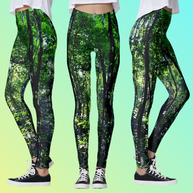 Green Forest Photographic Nature Leggings (Creator Uploaded)