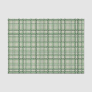 Green forest plaid tissue paper