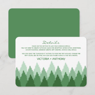 Green Forest Range Woodland Wedding Detail Enclosure Card