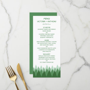 Green Forest Range Woodland Wedding Menu