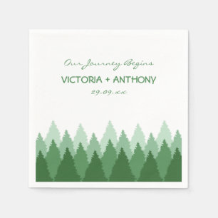 Green Forest Range Woodland Wedding Napkin