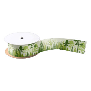 Green Forest ribbon Satin Ribbon
