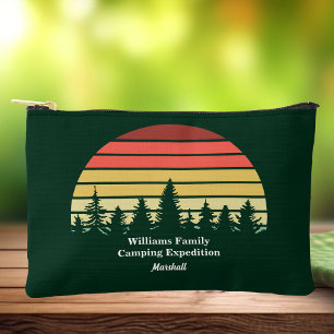 Green Forest Sunset Camping Trip Customisable Accessory Pouch