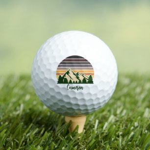 Green Forest Sunset Cool Customisable Golf Balls