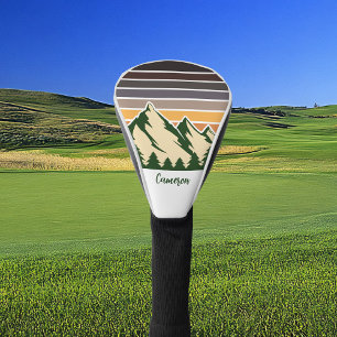 Green Forest Sunset Cool Customisable Golf Head Cover