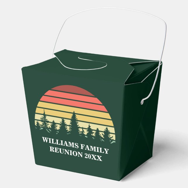 Green Forest Sunset Cute Customisable Party Favour Box (Front)