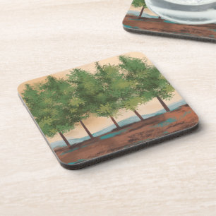 Green Forest Trees Abstract Landscape Coaster