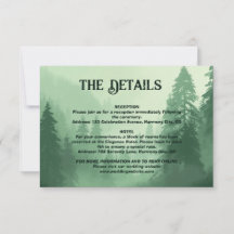 Green Forest wedding Details Enclosure Card