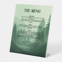 Green Forest Wedding Menu ,Wedding Menu