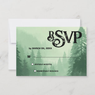 Green Forest Wedding RSVP Card