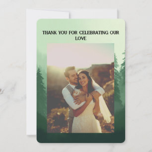 Green Forest wedding Thankyou Card