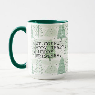 Green Forest Xmas Hot Coffee Merry Christmas Mug
