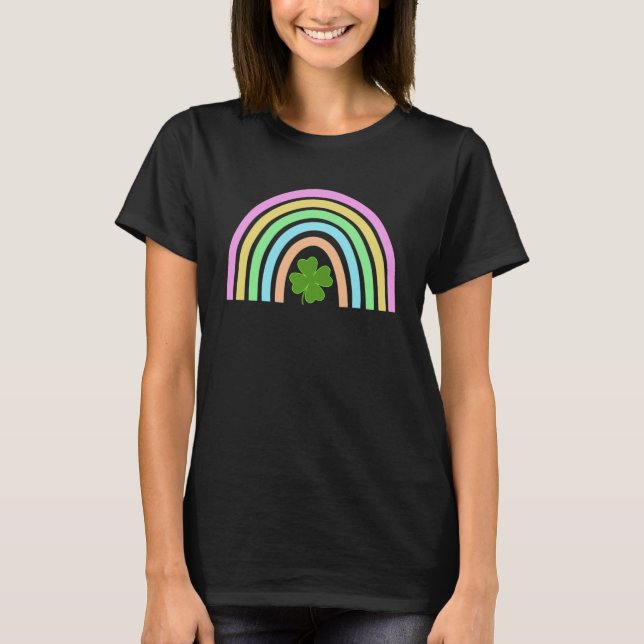 Green Four Leaf C Rainbow St Patrick s Day T-Shirt (Front)
