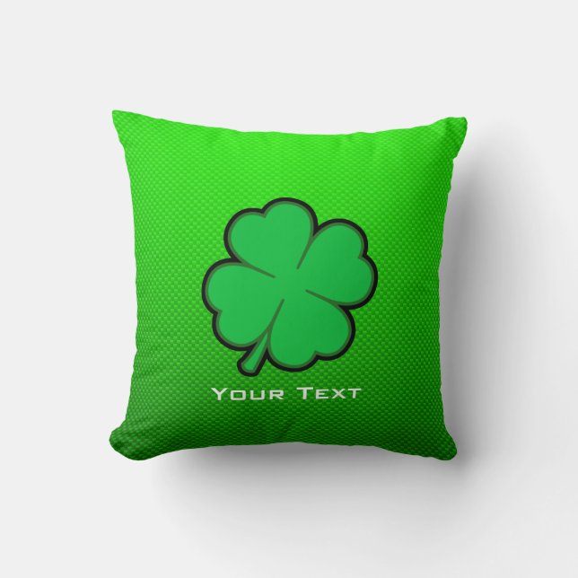 Green Four Leaf Clover Cushion (Front)