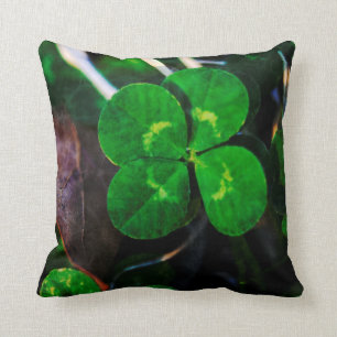 Green Four Leaf Clover Lucky Cushion