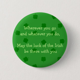 Green Four Leafed Clover Irish Luck 6 Cm Round Badge