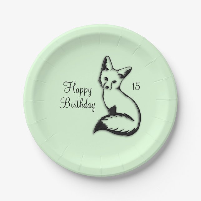 Green Fox   Paper Plate (Front)