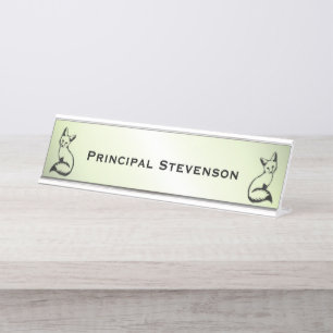 Green Fox Tailored Text Desk Name Plate